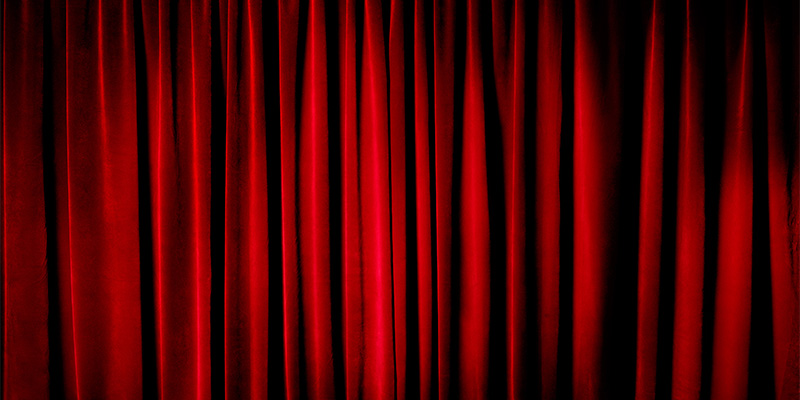 Red velvet curtains